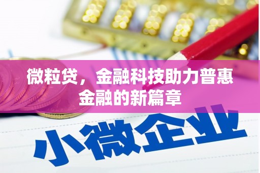 海安微粒贷，金融科技助力普惠金融的新篇章