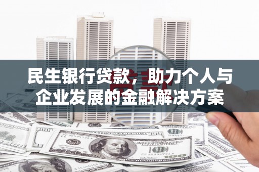 海安民生银行贷款，助力个人与企业发展的金融解决方案