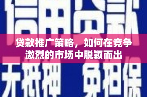 海安贷款推广策略，如何在竞争激烈的市场中脱颖而出