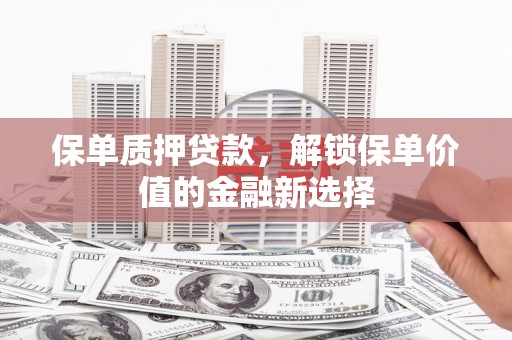 海安保单质押贷款，解锁保单价值的金融新选择