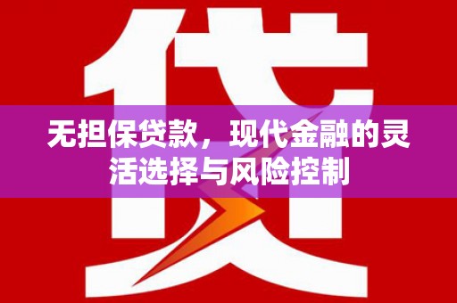 海安无担保贷款，现代金融的灵活选择与风险控制