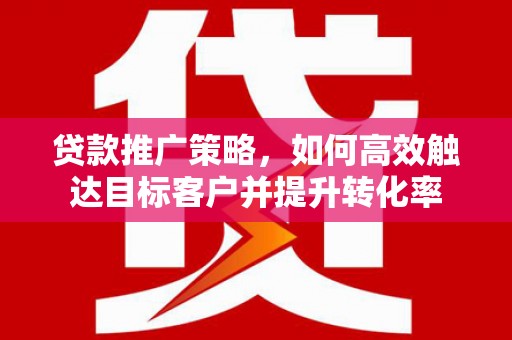 海安贷款推广策略，如何高效触达目标客户并提升转化率