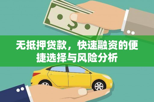 海安无抵押贷款，快速融资的便捷选择与风险分析