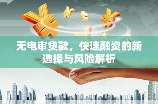 海安无电审贷款，快速融资的新选择与风险解析