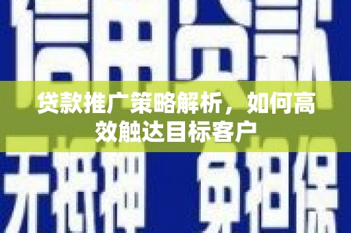 海安贷款推广策略解析，如何高效触达目标客户