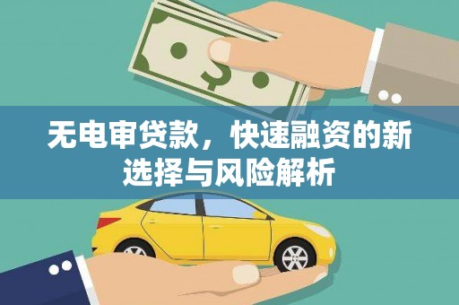 海安无电审贷款，快速融资的新选择与风险解析