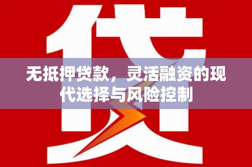 海安无抵押贷款，灵活融资的现代选择与风险控制