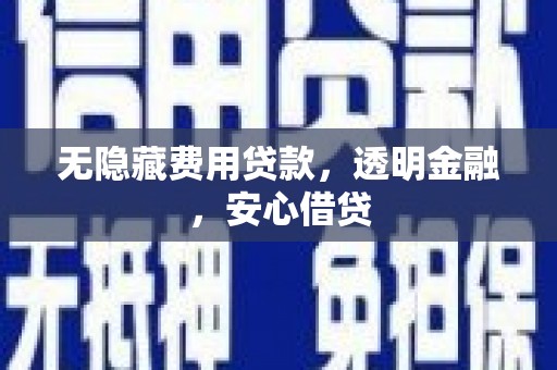 海安无隐藏费用贷款，透明金融，安心借贷