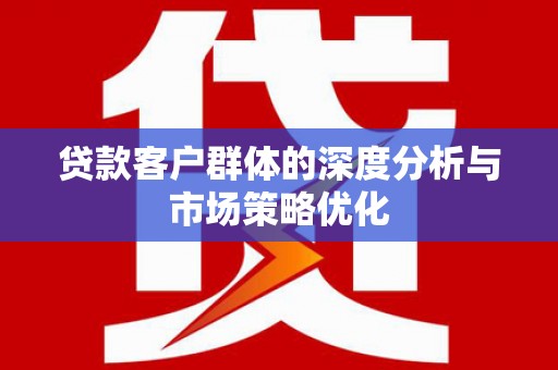 海安贷款客户群体的深度分析与市场策略优化
