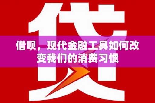 海安借呗，现代金融工具如何改变我们的消费习惯