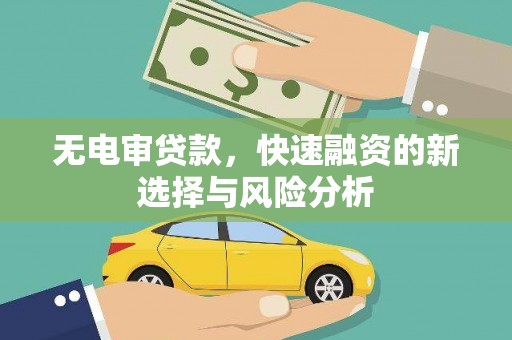 海安无电审贷款，快速融资的新选择与风险分析