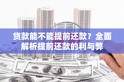 海安贷款能不能提前还款？全面解析提前还款的利与弊