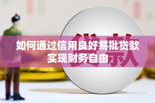 海安如何通过信用良好易批贷款实现财务自由