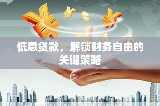 海安低息贷款，解锁财务自由的关键策略