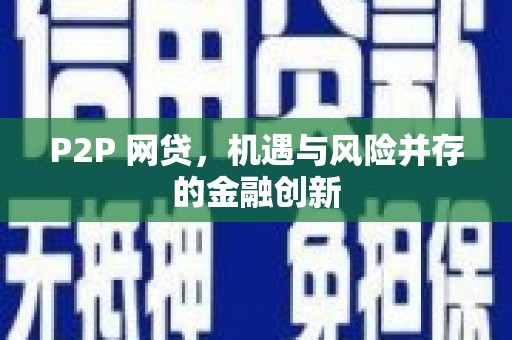 海安P2P 网贷，机遇与风险并存的金融创新