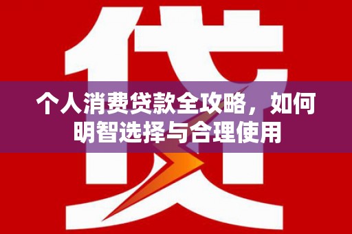 海安个人消费贷款全攻略，如何明智选择与合理使用