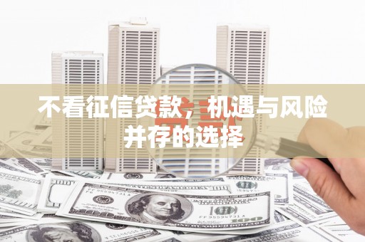 海安不看征信贷款，机遇与风险并存的选择